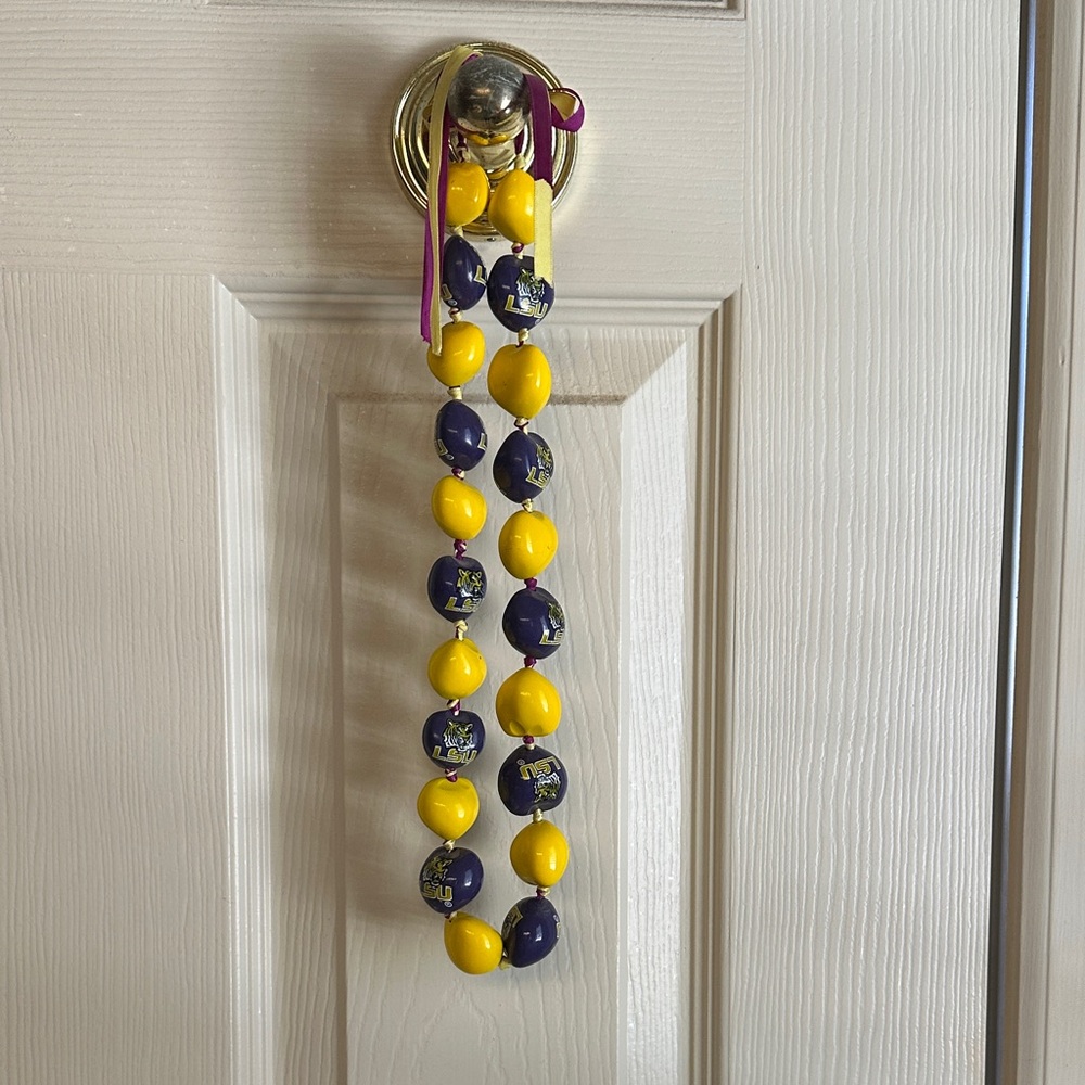 LSU Purple and Yellow Beaded Necklace